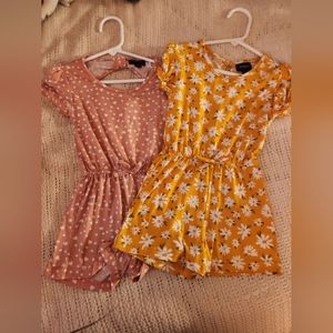 3T Girls Daisies and Hearts Summer Rombers EUC